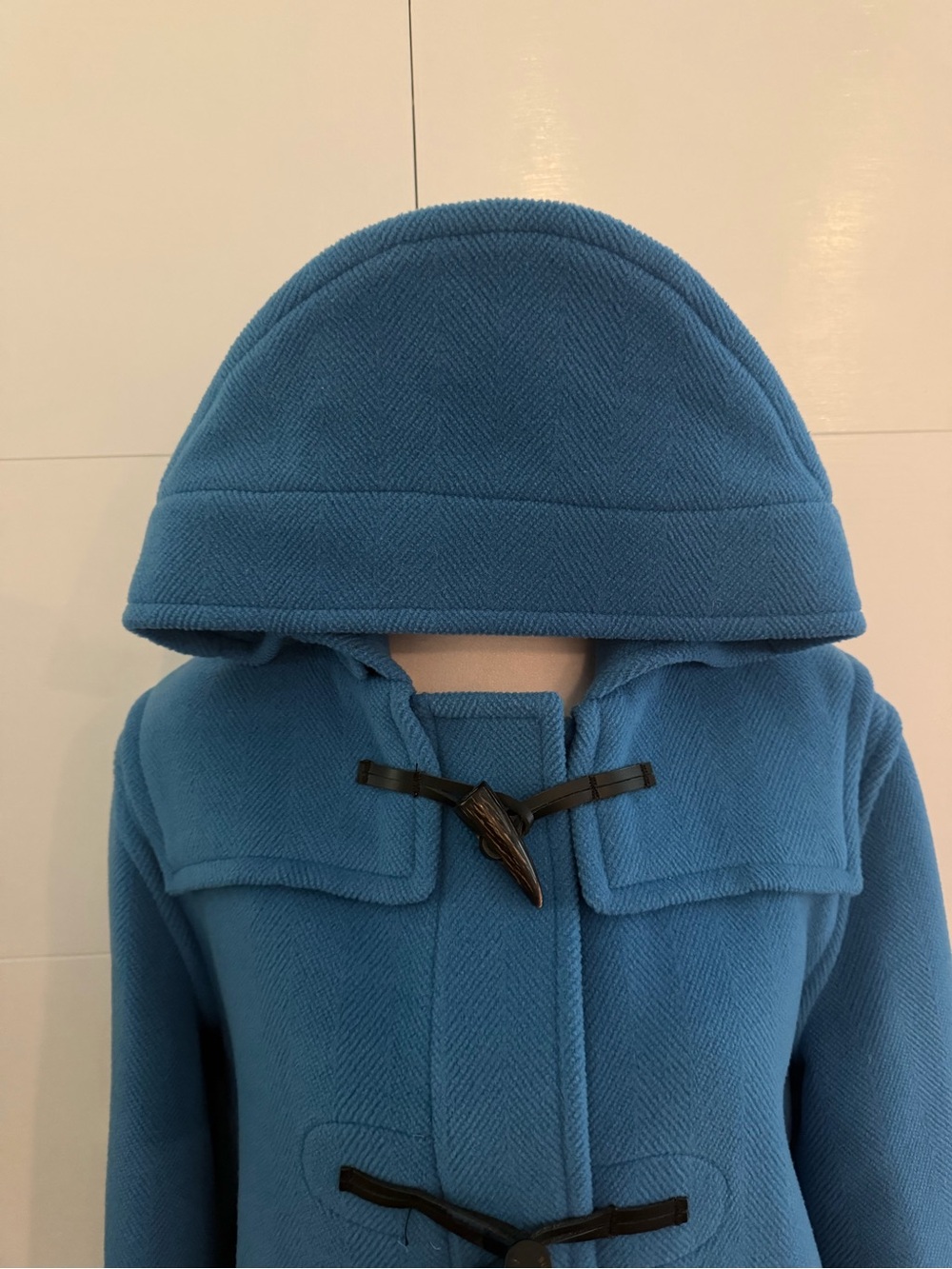 Burberry Brit Bright Blue Wool Hooded Toggle Duffle Coat - Picture 4 of 9